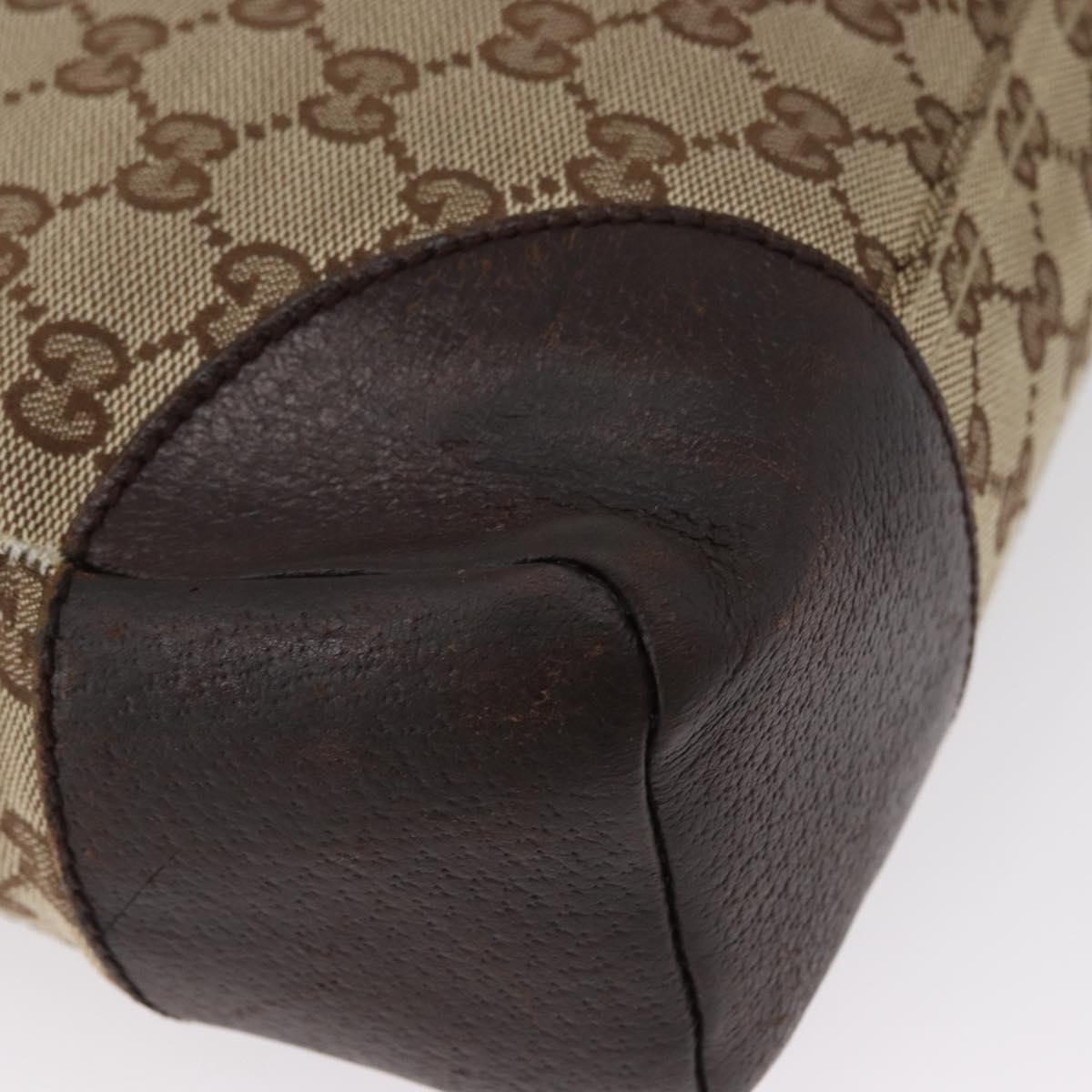 GUCCI GG Canvas Shoulder Bag Beige Silver 114273 Auth bs33435