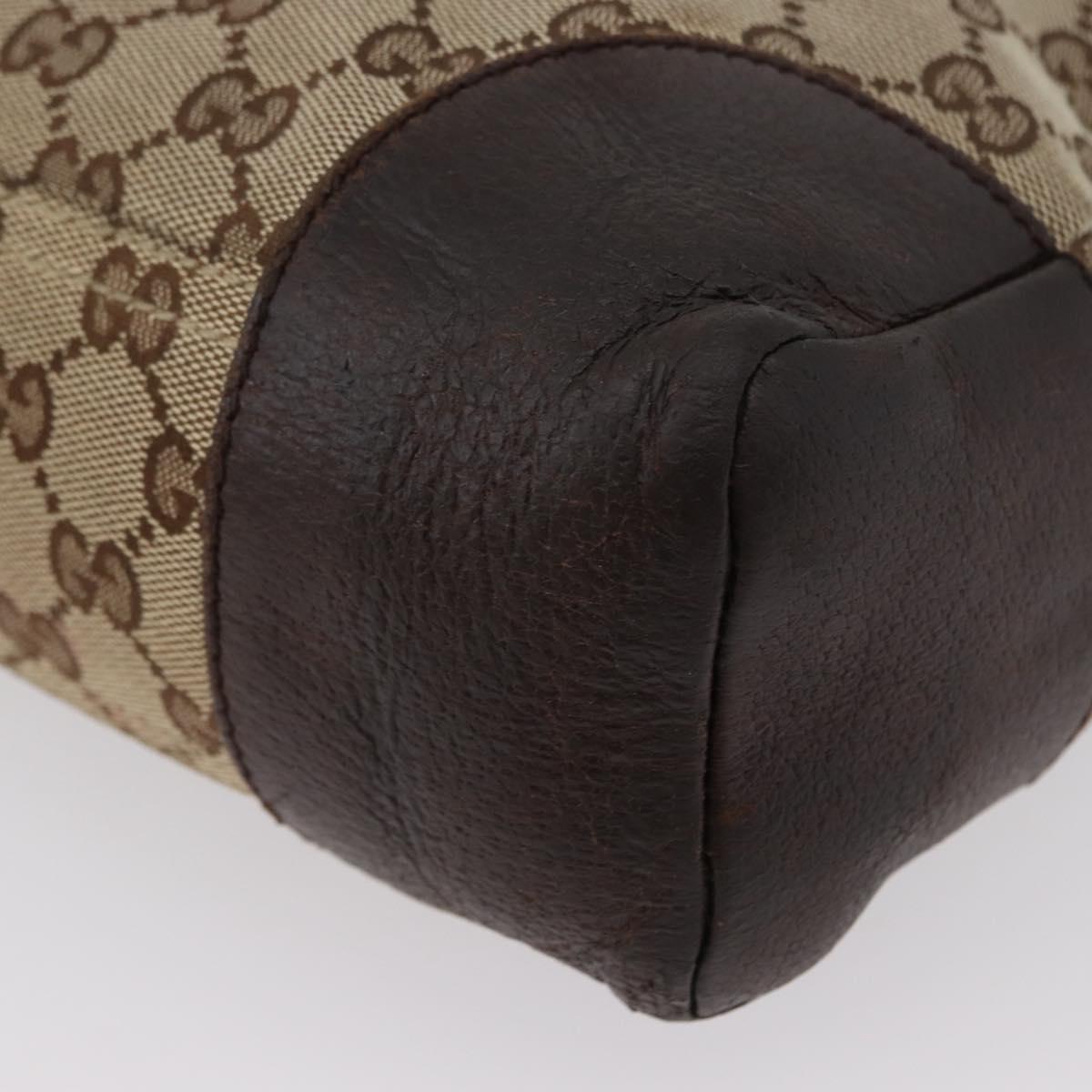 GUCCI GG Canvas Shoulder Bag Beige Silver 114273 Auth bs33435