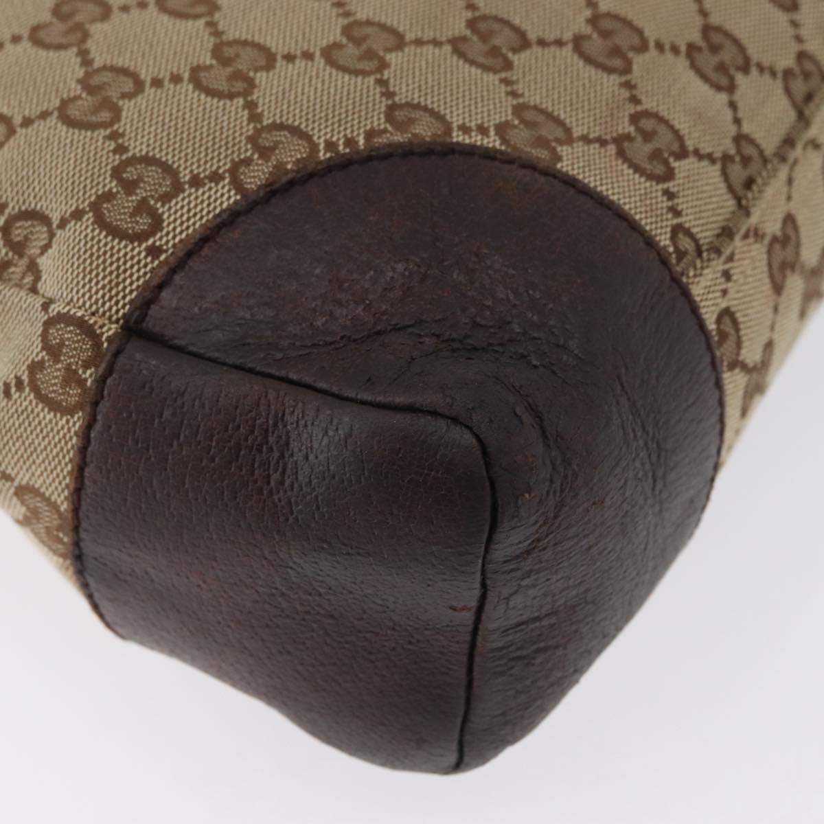 GUCCI GG Canvas Shoulder Bag Beige Silver 114273 Auth bs33435