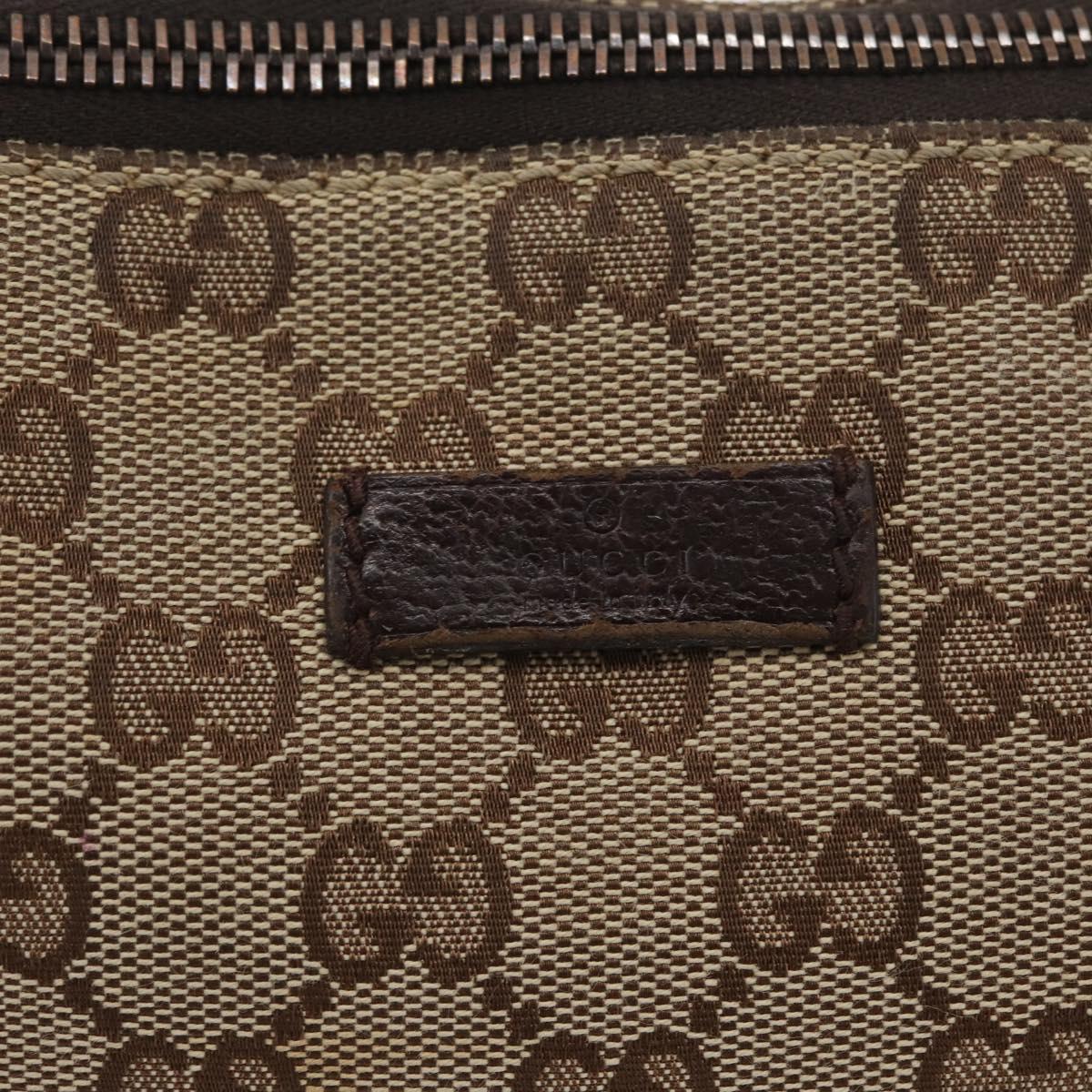 GUCCI GG Canvas Shoulder Bag Beige Silver 114273 Auth bs33435