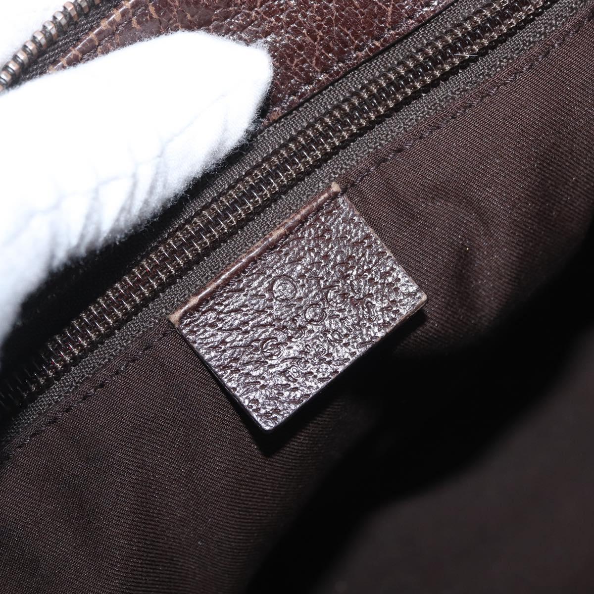 GUCCI GG Canvas Shoulder Bag Beige Silver 114273 Auth bs33435