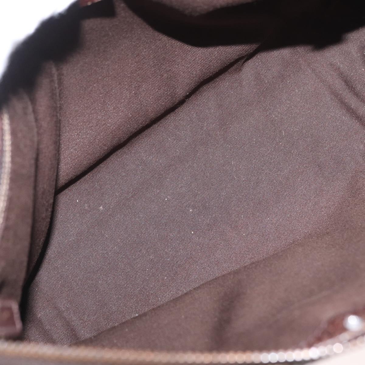 GUCCI GG Canvas Shoulder Bag Beige Silver 114273 Auth bs33435