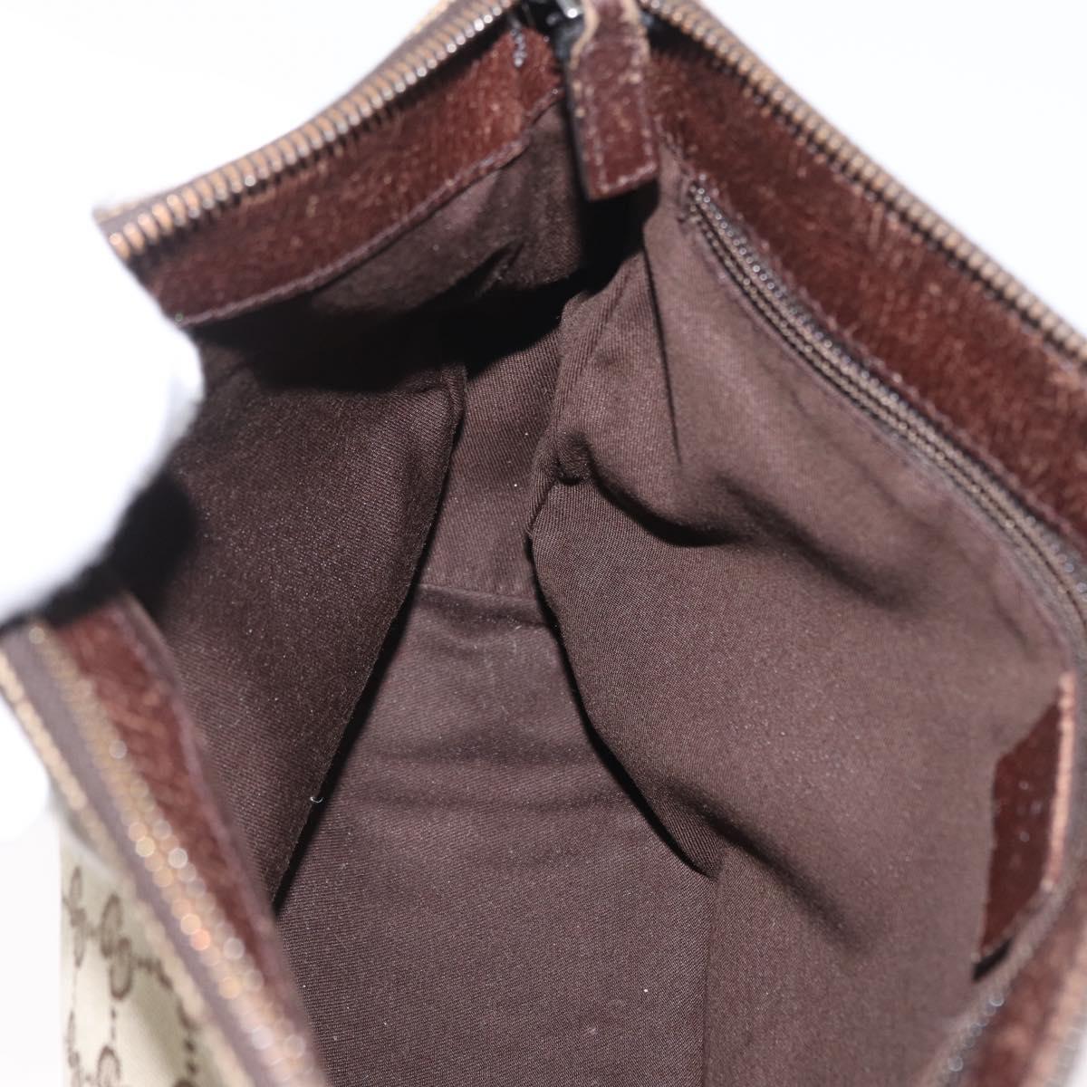 GUCCI GG Canvas Shoulder Bag Beige Silver 114273 Auth bs33435