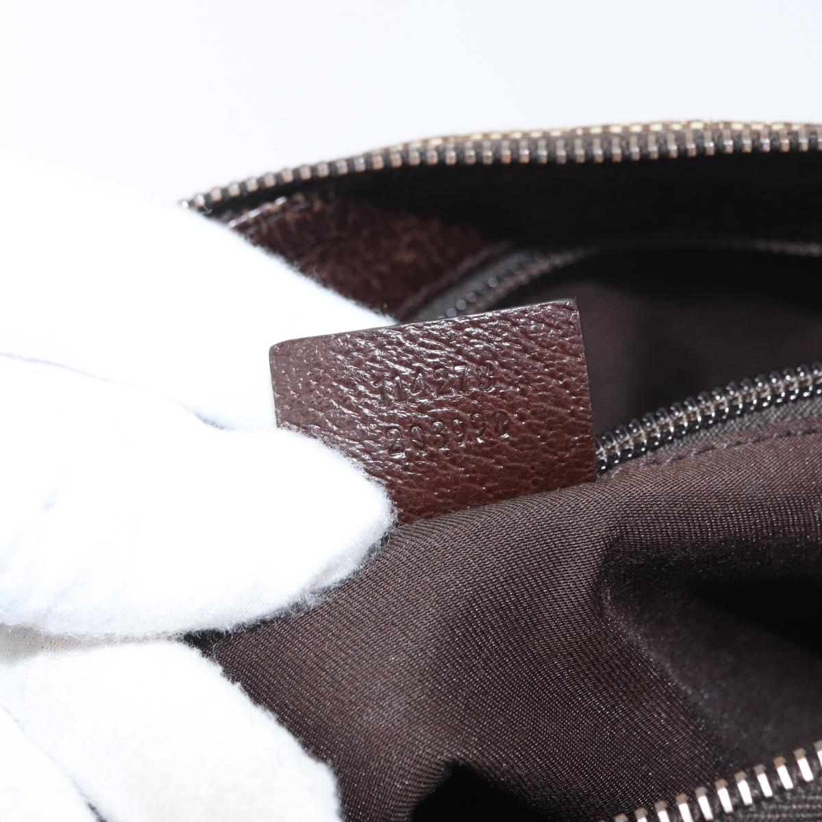 GUCCI GG Canvas Shoulder Bag Beige Silver 114273 Auth bs33435