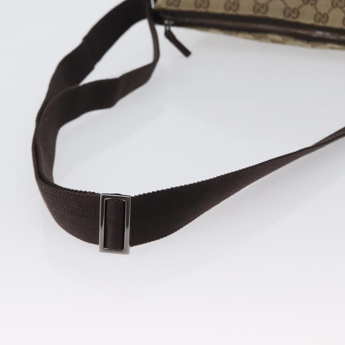 GUCCI GG Canvas Shoulder Bag Beige Silver 114273 Auth bs33435