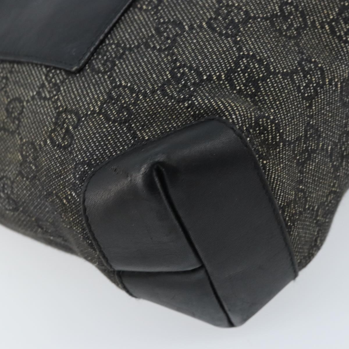 GUCCI GG Canvas Tote Bag Black Silver 28893 Auth bs33436