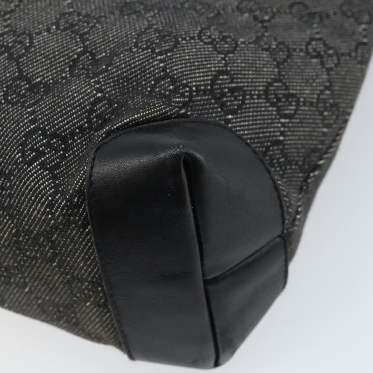 GUCCI GG Canvas Tote Bag Black Silver 28893 Auth bs33436