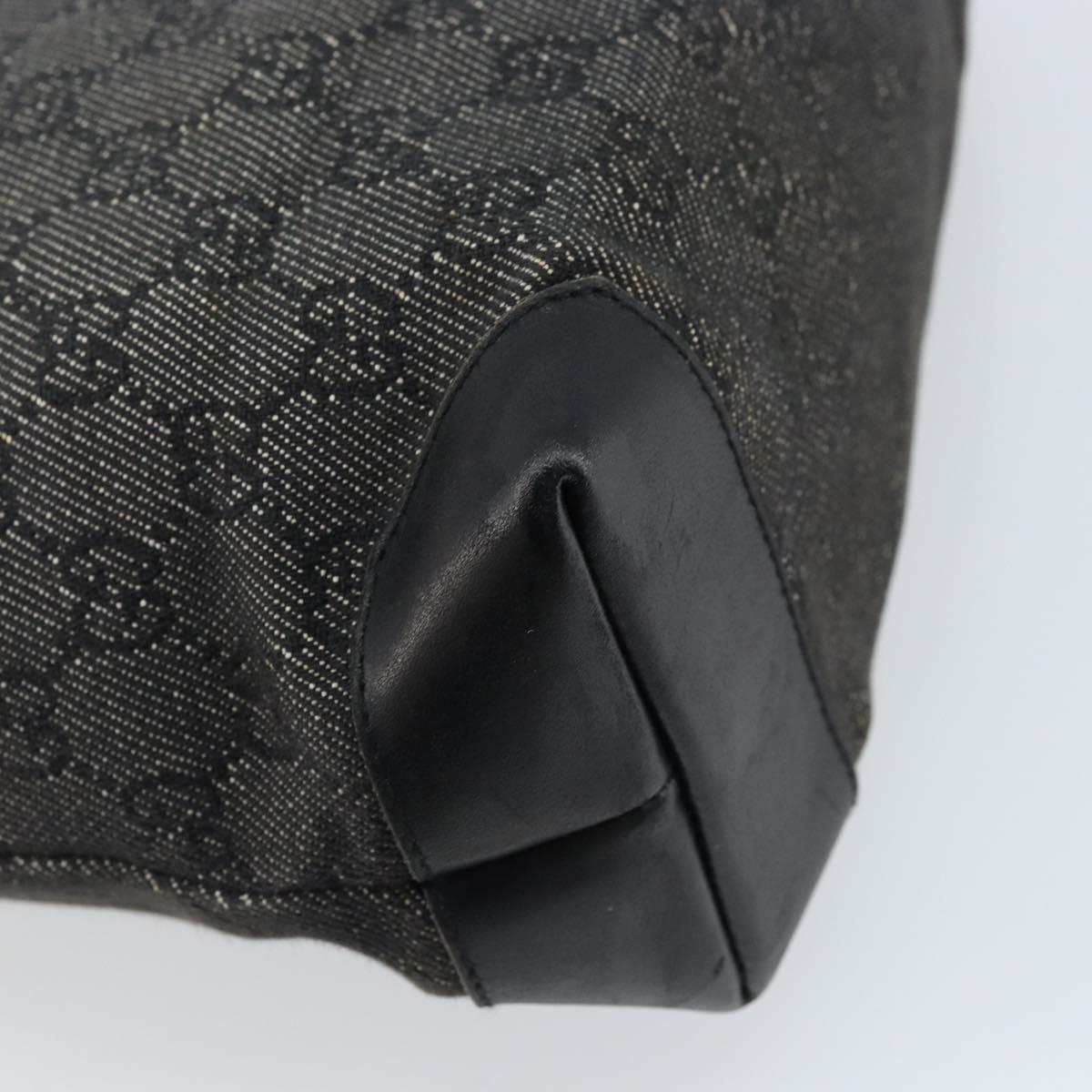 GUCCI GG Canvas Tote Bag Black Silver 28893 Auth bs33436