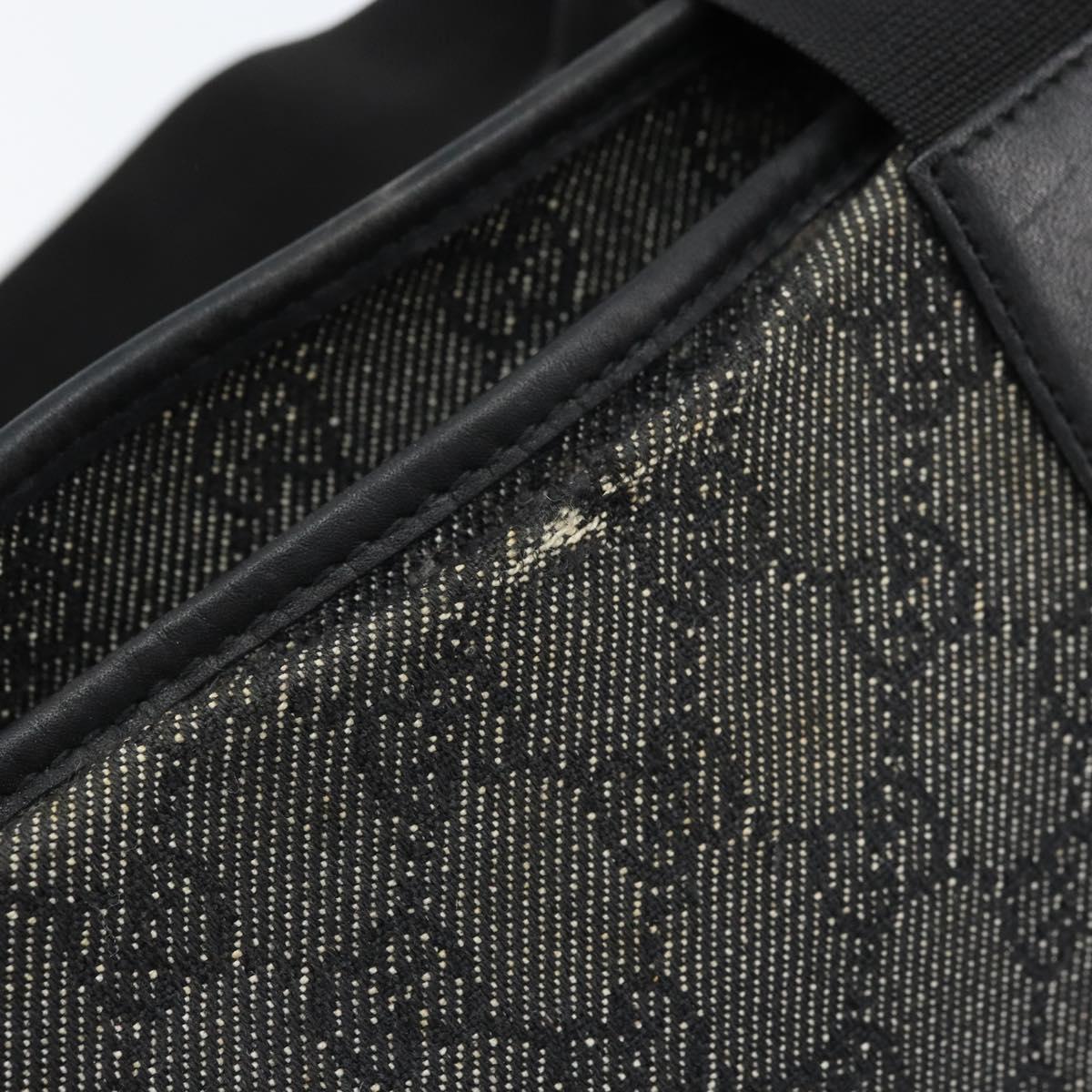 GUCCI GG Canvas Tote Bag Black Silver 28893 Auth bs33436