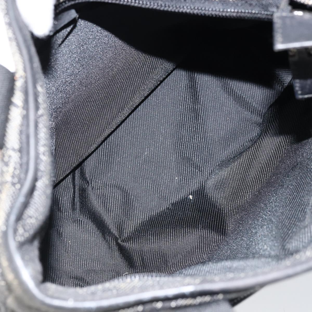 GUCCI GG Canvas Tote Bag Black Silver 28893 Auth bs33436