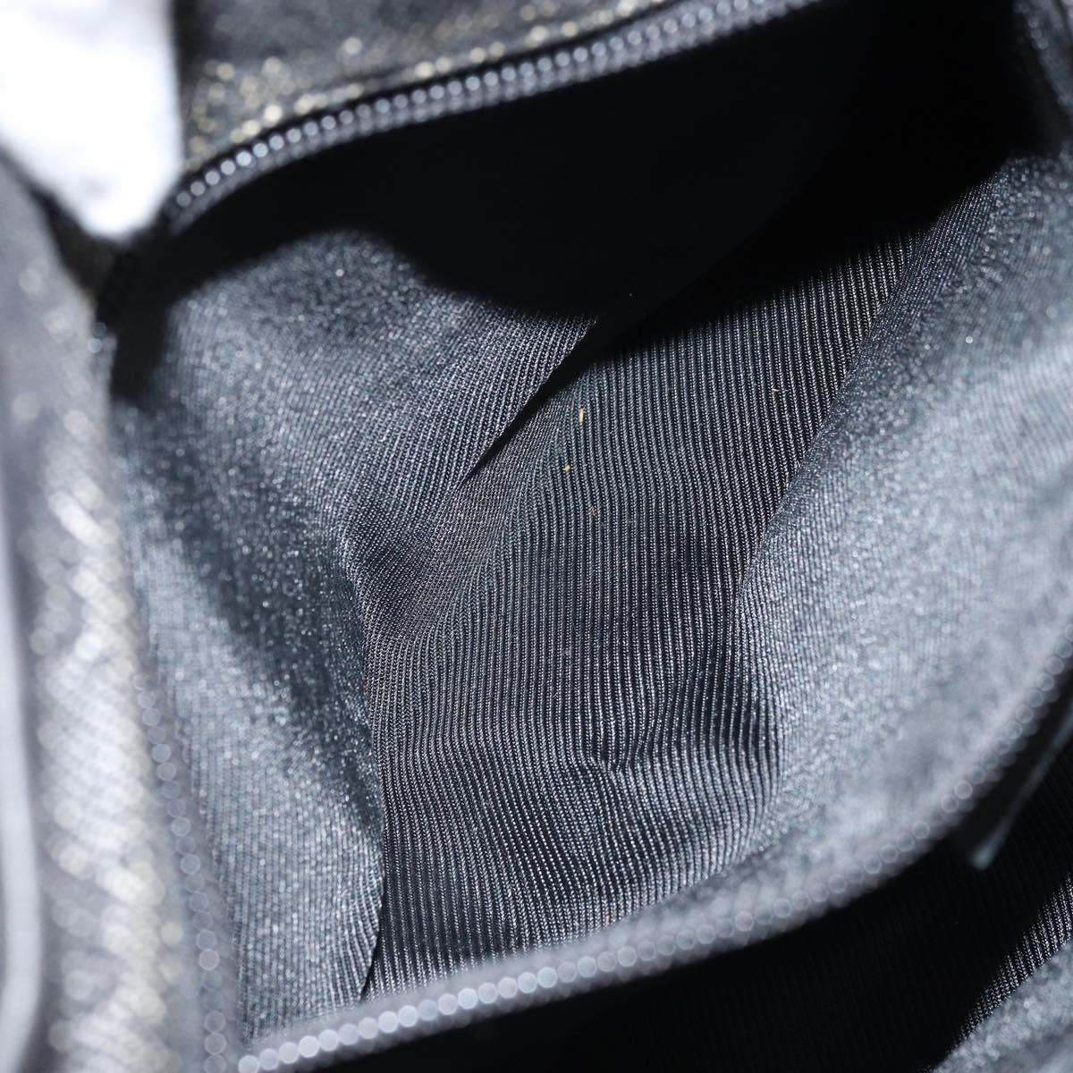 GUCCI GG Canvas Tote Bag Black Silver 28893 Auth bs33436