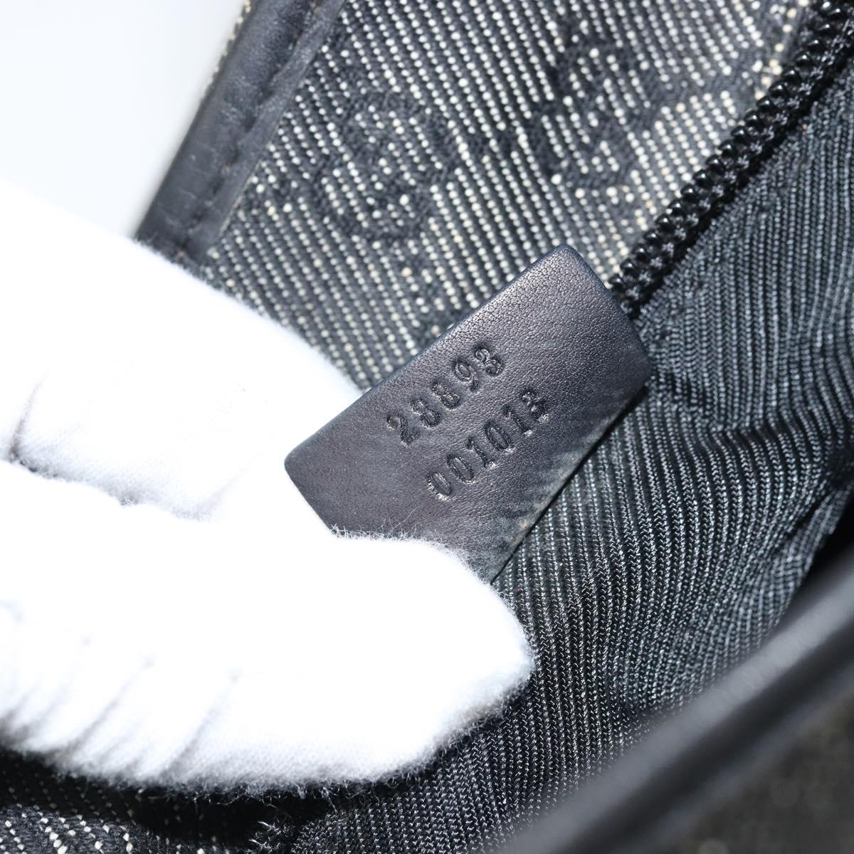 GUCCI GG Canvas Tote Bag Black Silver 28893 Auth bs33436