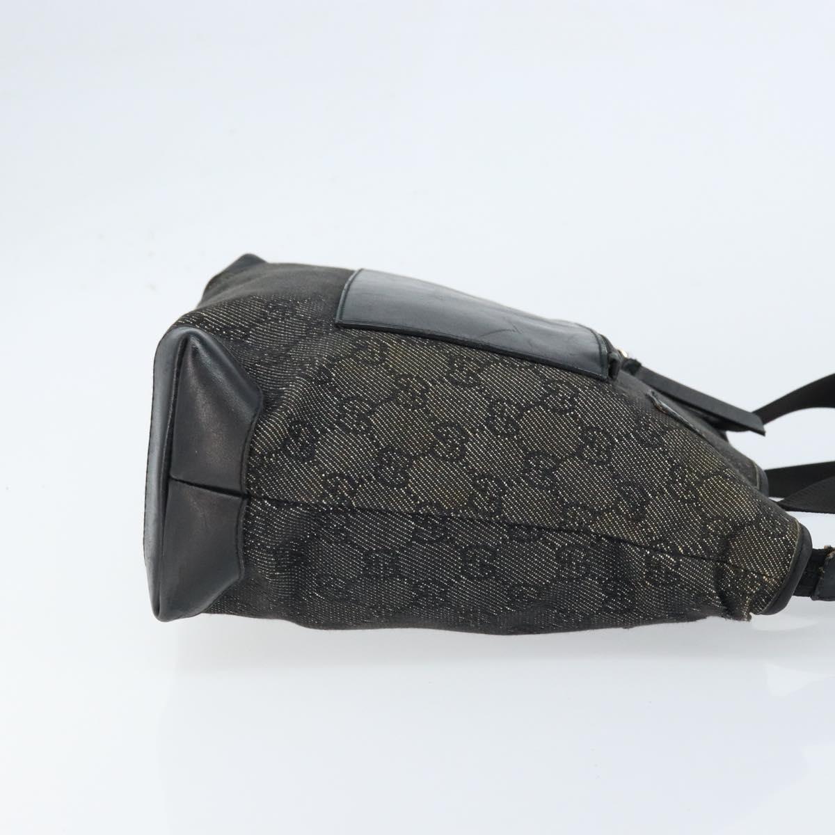 GUCCI GG Canvas Tote Bag Black Silver 28893 Auth bs33436