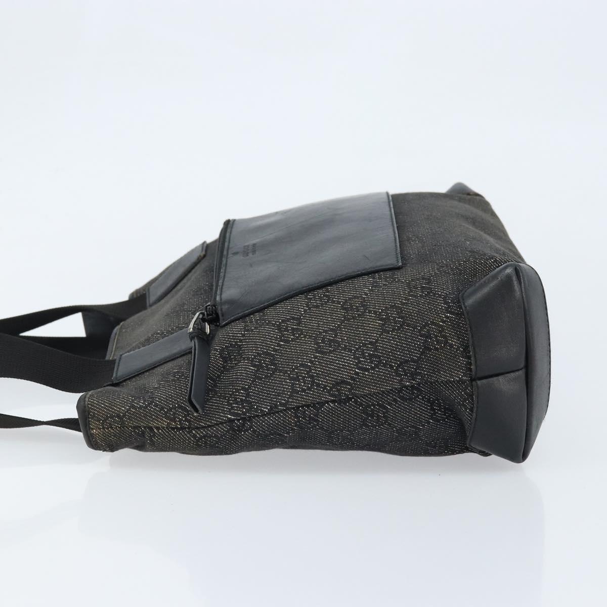 GUCCI GG Canvas Tote Bag Black Silver 28893 Auth bs33436