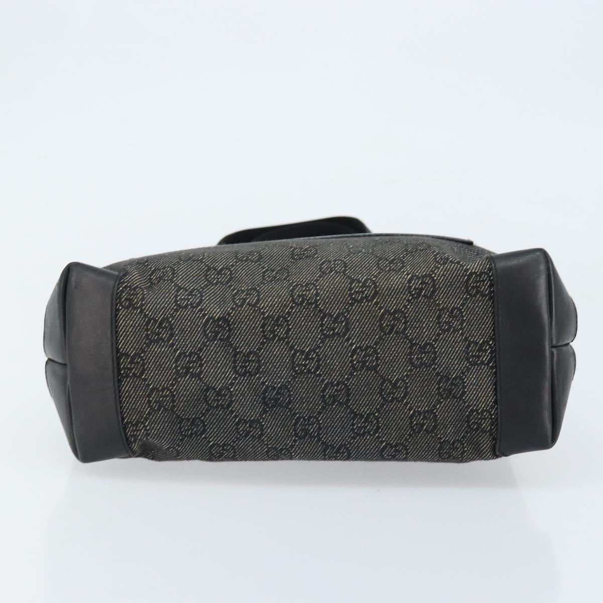GUCCI GG Canvas Tote Bag Black Silver 28893 Auth bs33436