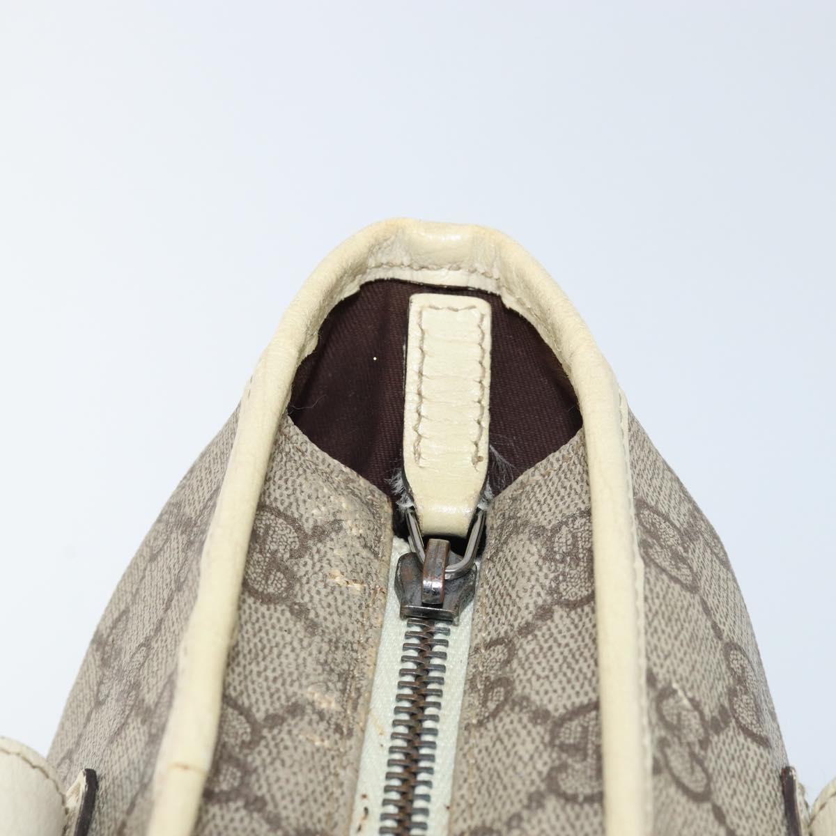 GUCCI GG Supreme Tote Bag PVC Beige Silver 181086 Auth bs33438