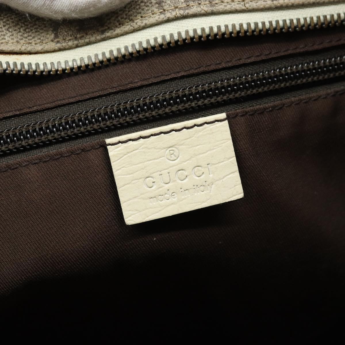 GUCCI GG Supreme Tote Bag PVC Beige Silver 181086 Auth bs33438