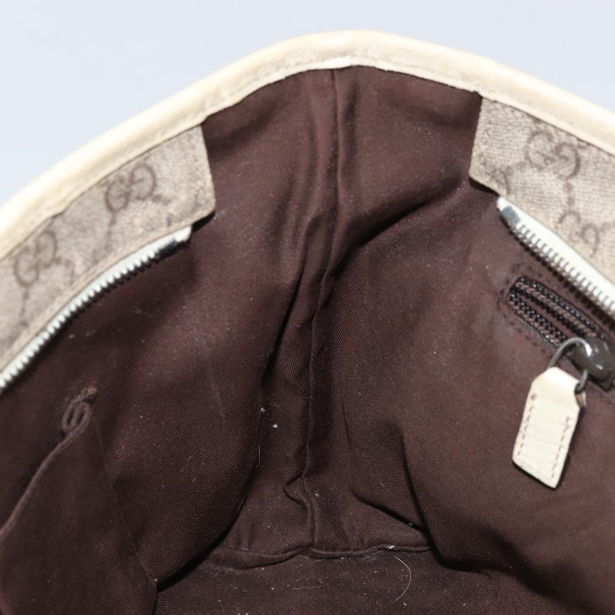 GUCCI GG Supreme Tote Bag PVC Beige Silver 181086 Auth bs33438