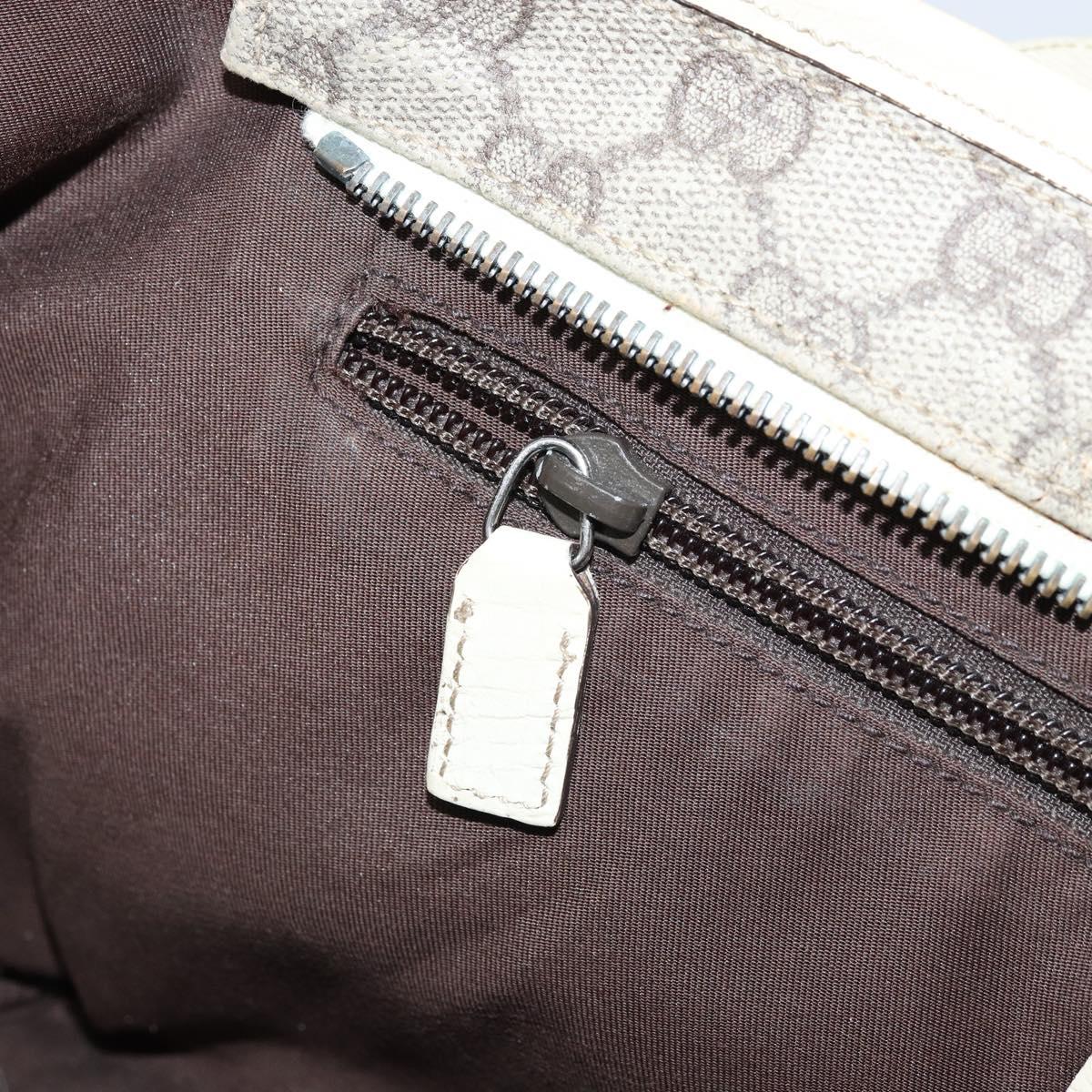 GUCCI GG Supreme Tote Bag PVC Beige Silver 181086 Auth bs33438