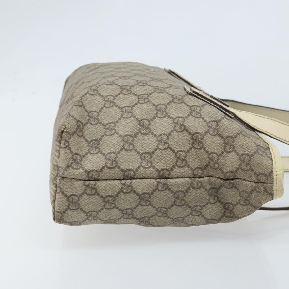 GUCCI GG Supreme Tote Bag PVC Beige Silver 181086 Auth bs33438