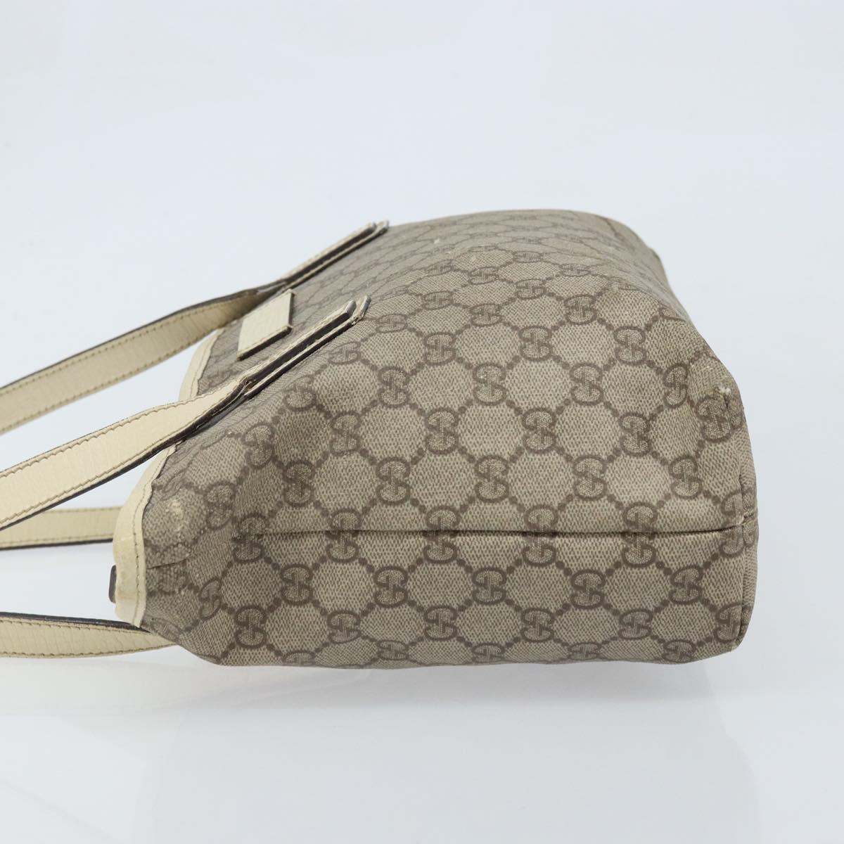 GUCCI GG Supreme Tote Bag PVC Beige Silver 181086 Auth bs33438