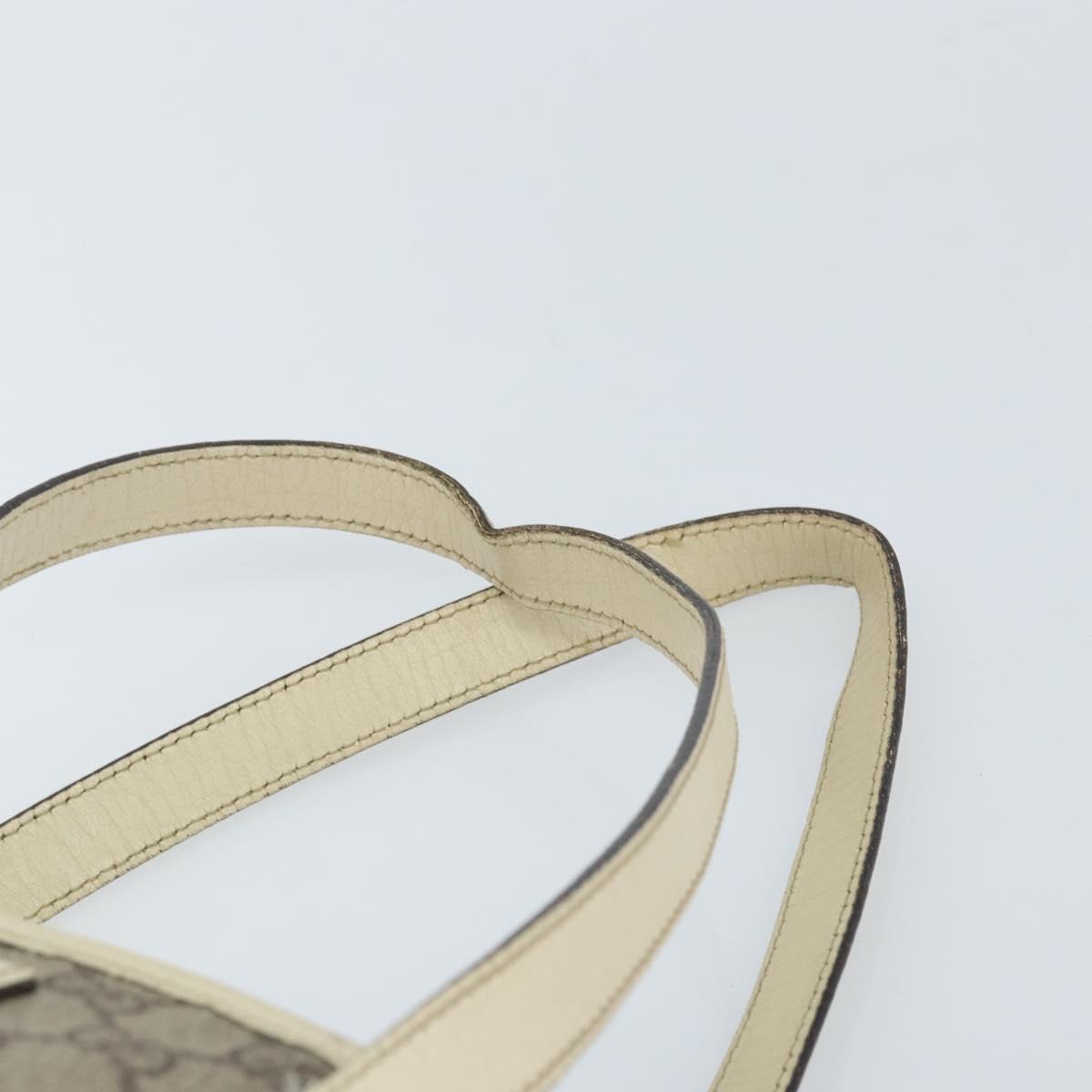 GUCCI GG Supreme Tote Bag PVC Beige Silver 181086 Auth bs33438