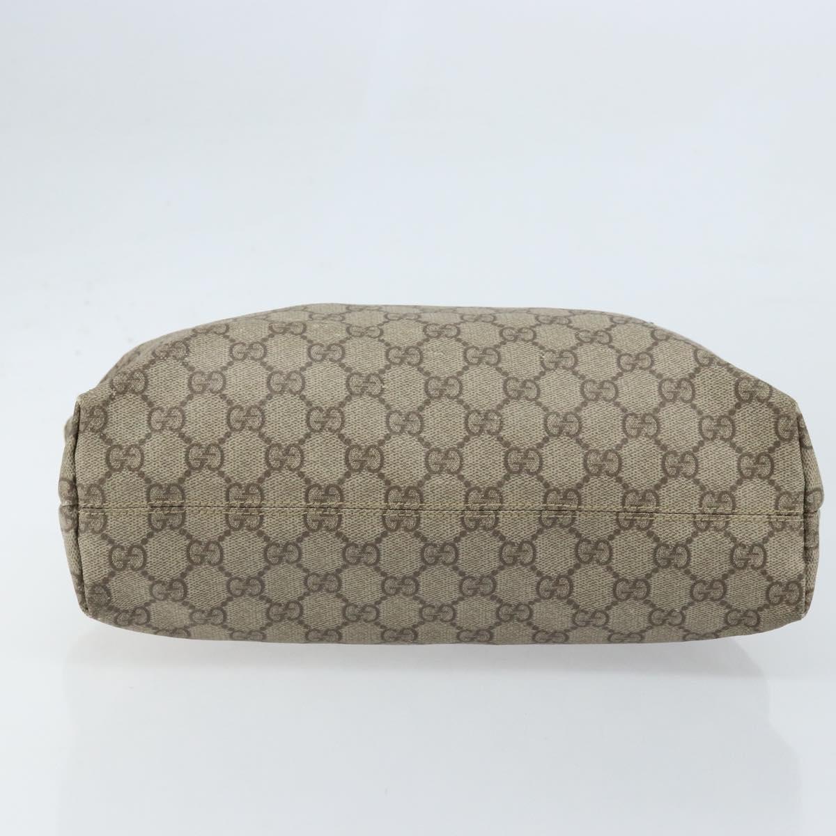 GUCCI GG Supreme Tote Bag PVC Beige Silver 181086 Auth bs33438