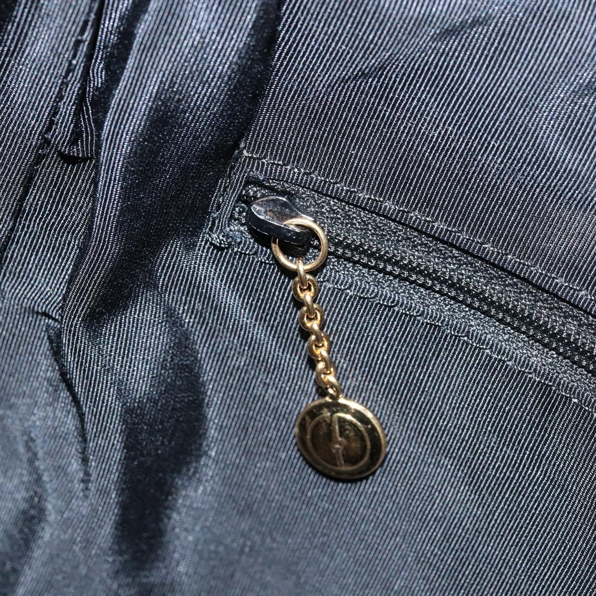 GUCCI Bamboo Hand Bag Leather Black Gold 001 1638 2615 Auth bs33440