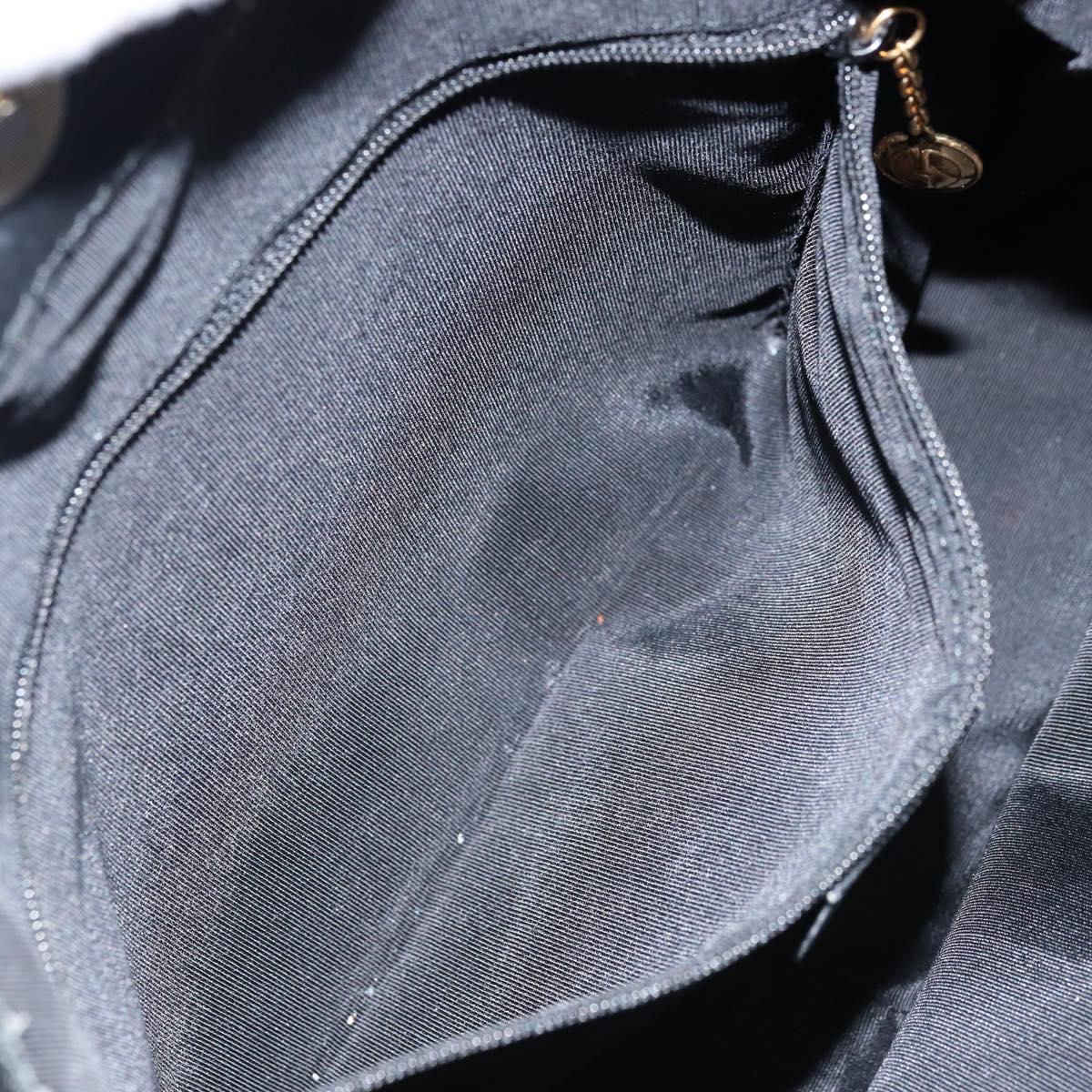 GUCCI Bamboo Hand Bag Leather Black Gold 001 1638 2615 Auth bs33440