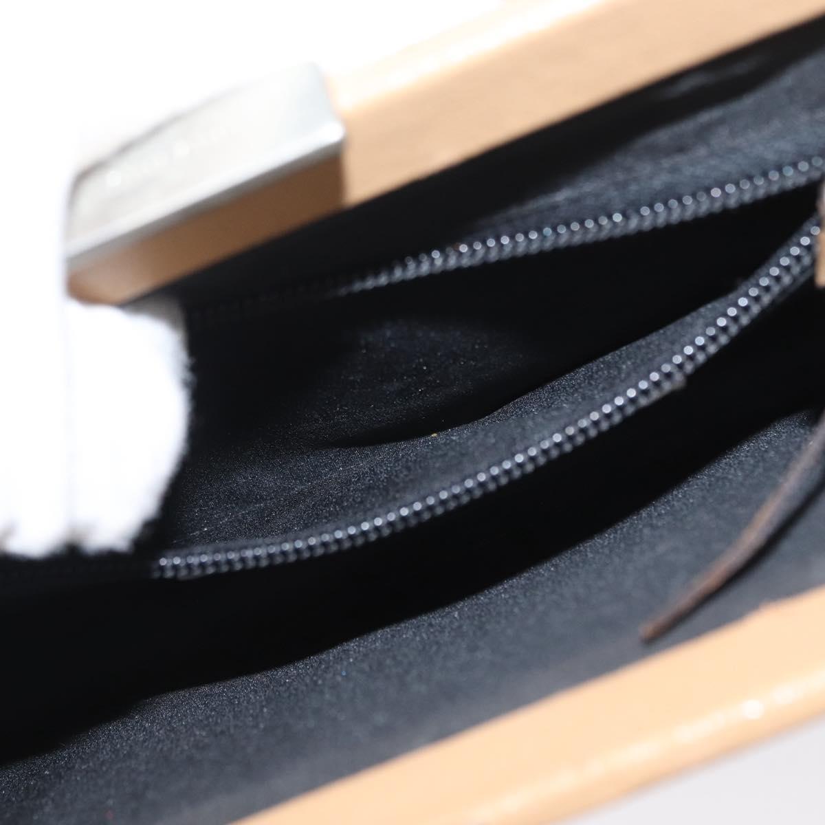 Miu Miu Shoulder Bag Leather Beige Silver Auth bs33441