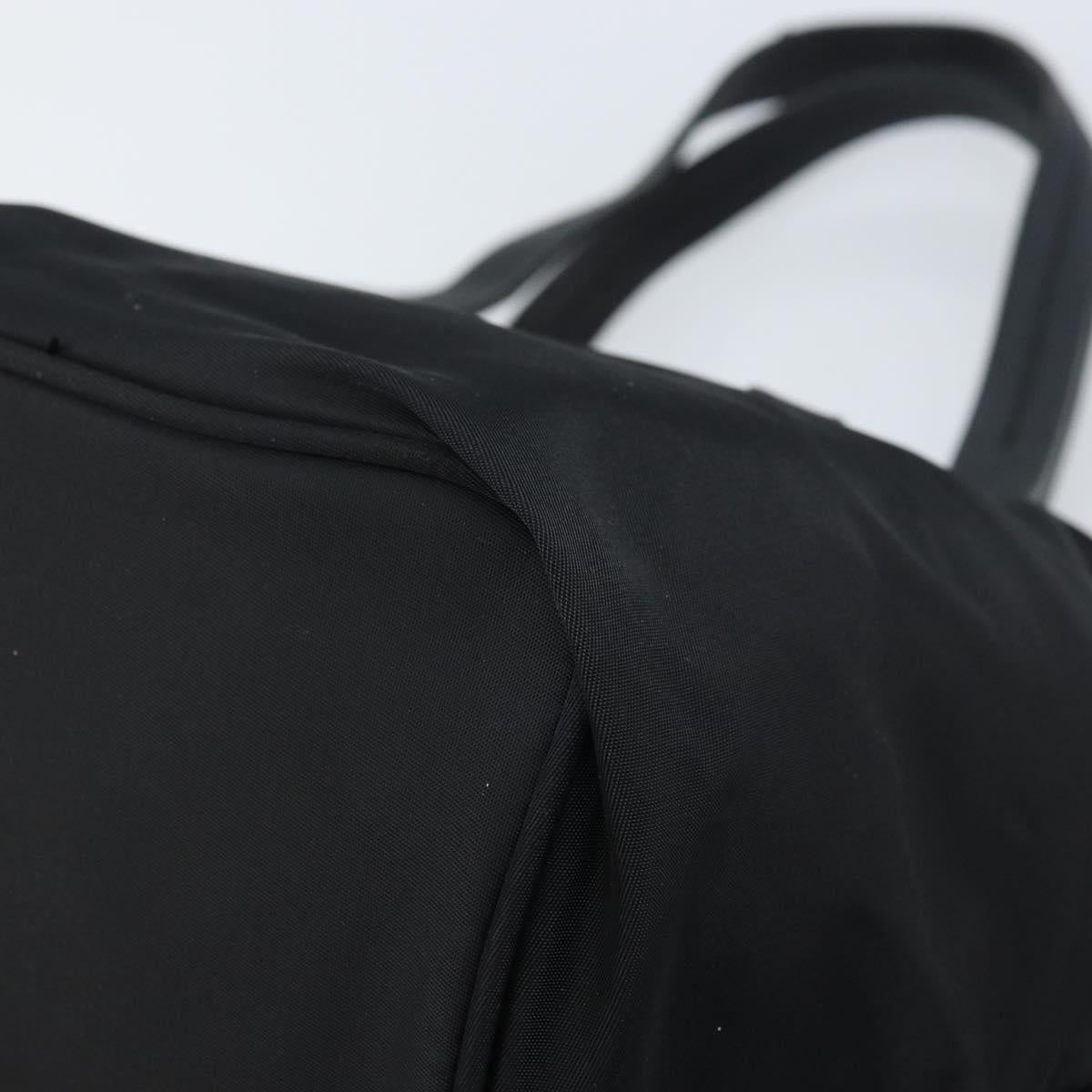 PRADA Hand Bag Nylon Black Silver Auth bs33442