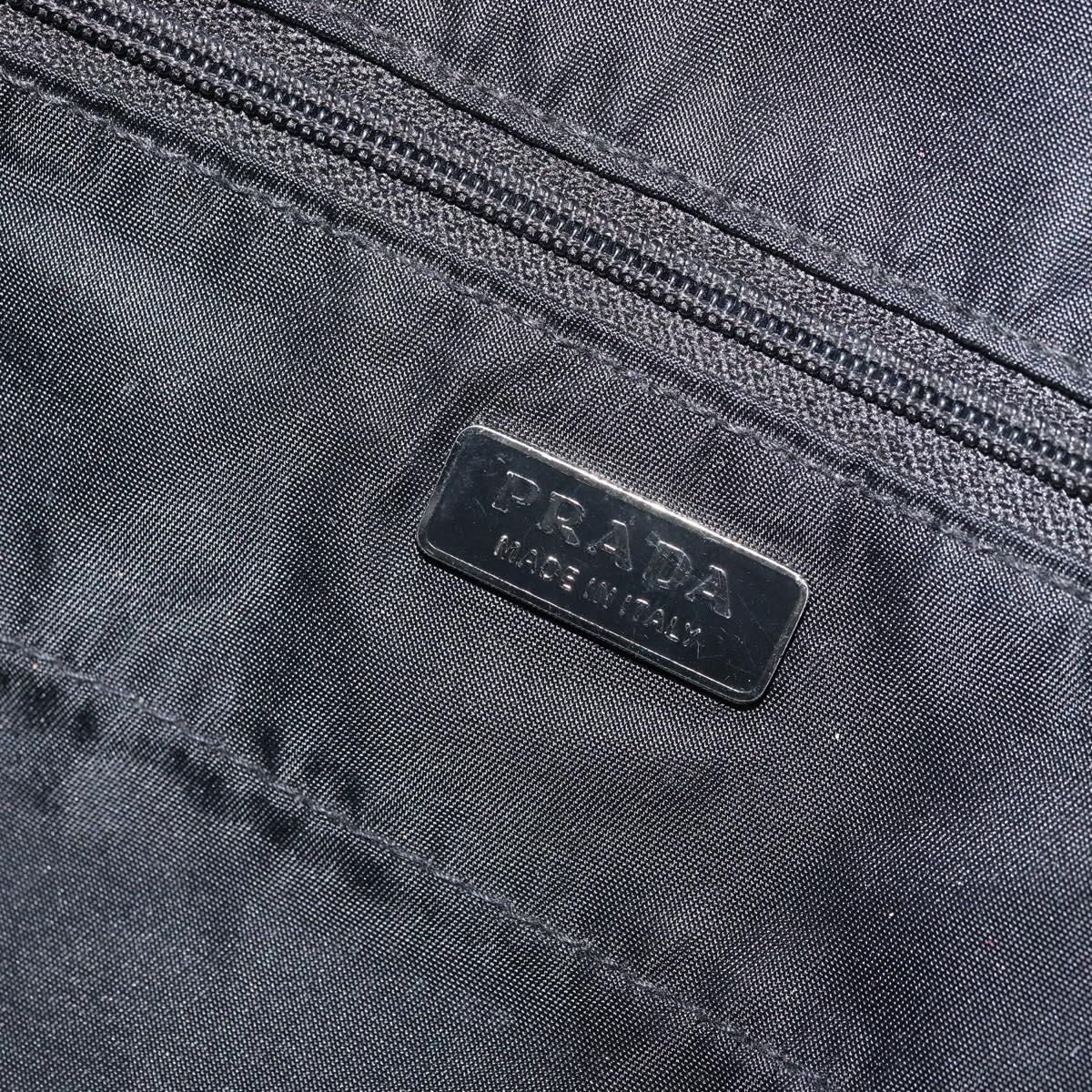 PRADA Hand Bag Nylon Black Silver Auth bs33442