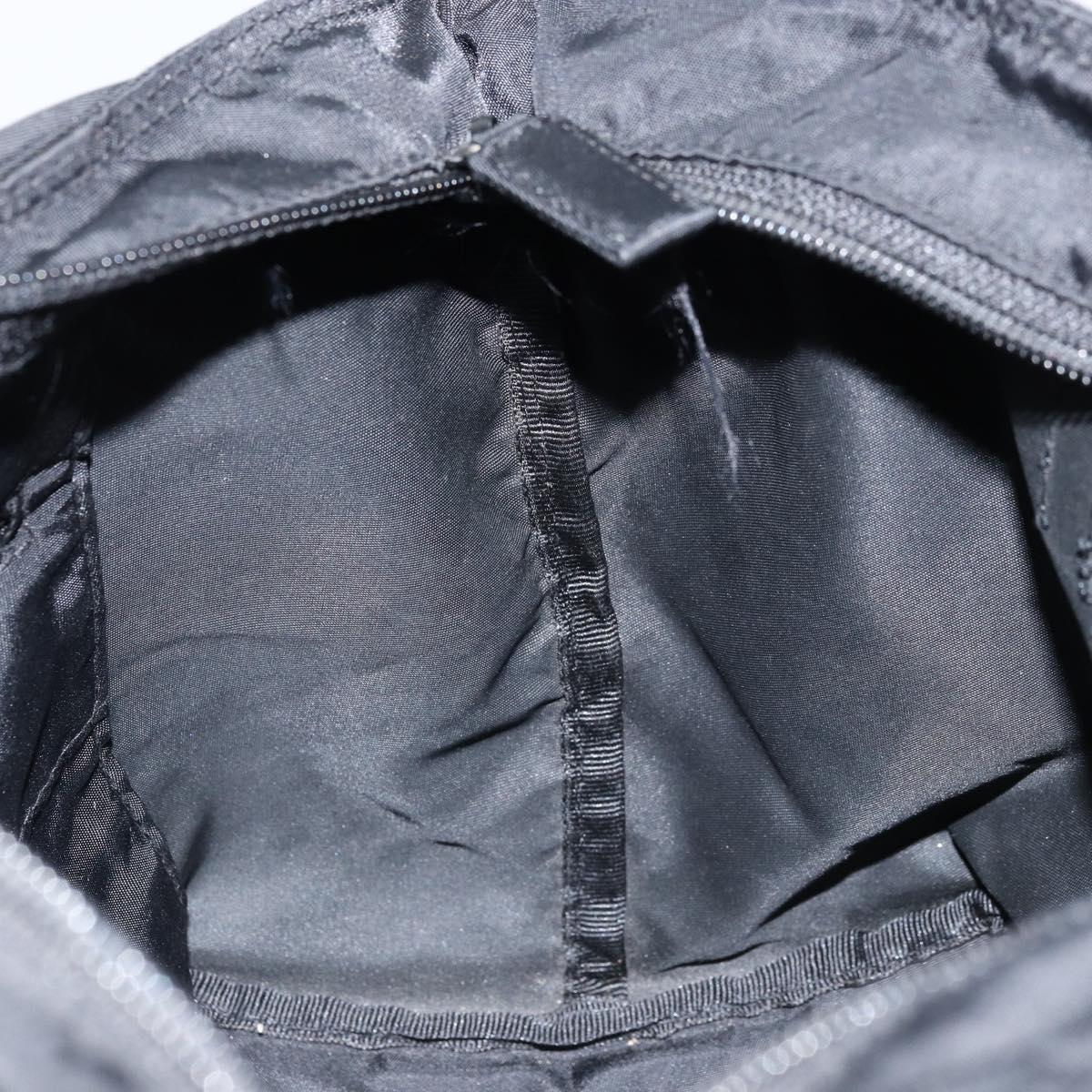 PRADA Hand Bag Nylon Black Silver Auth bs33442