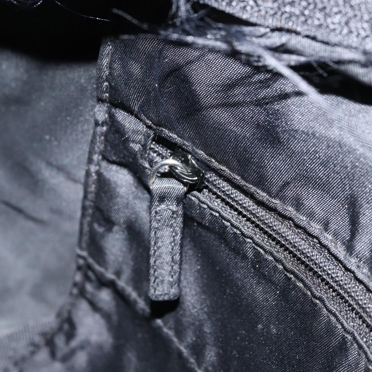 PRADA Hand Bag Nylon Black Silver Auth bs33442