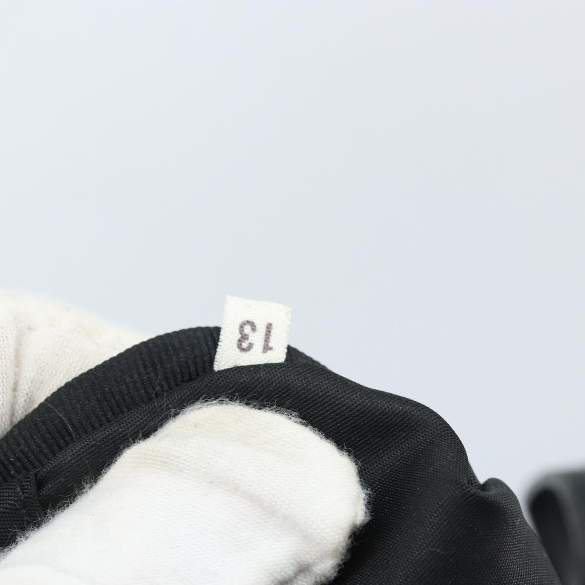 PRADA Hand Bag Nylon Black Silver Auth bs33442