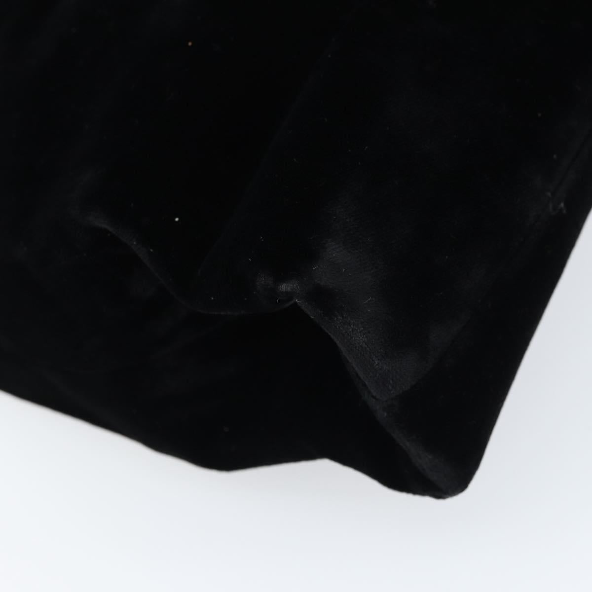 PRADA Hand Bag Velor Black Silver Auth bs33444