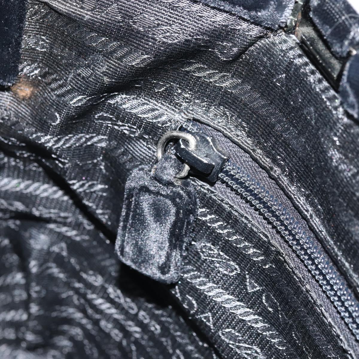 PRADA Hand Bag Velor Black Silver Auth bs33444