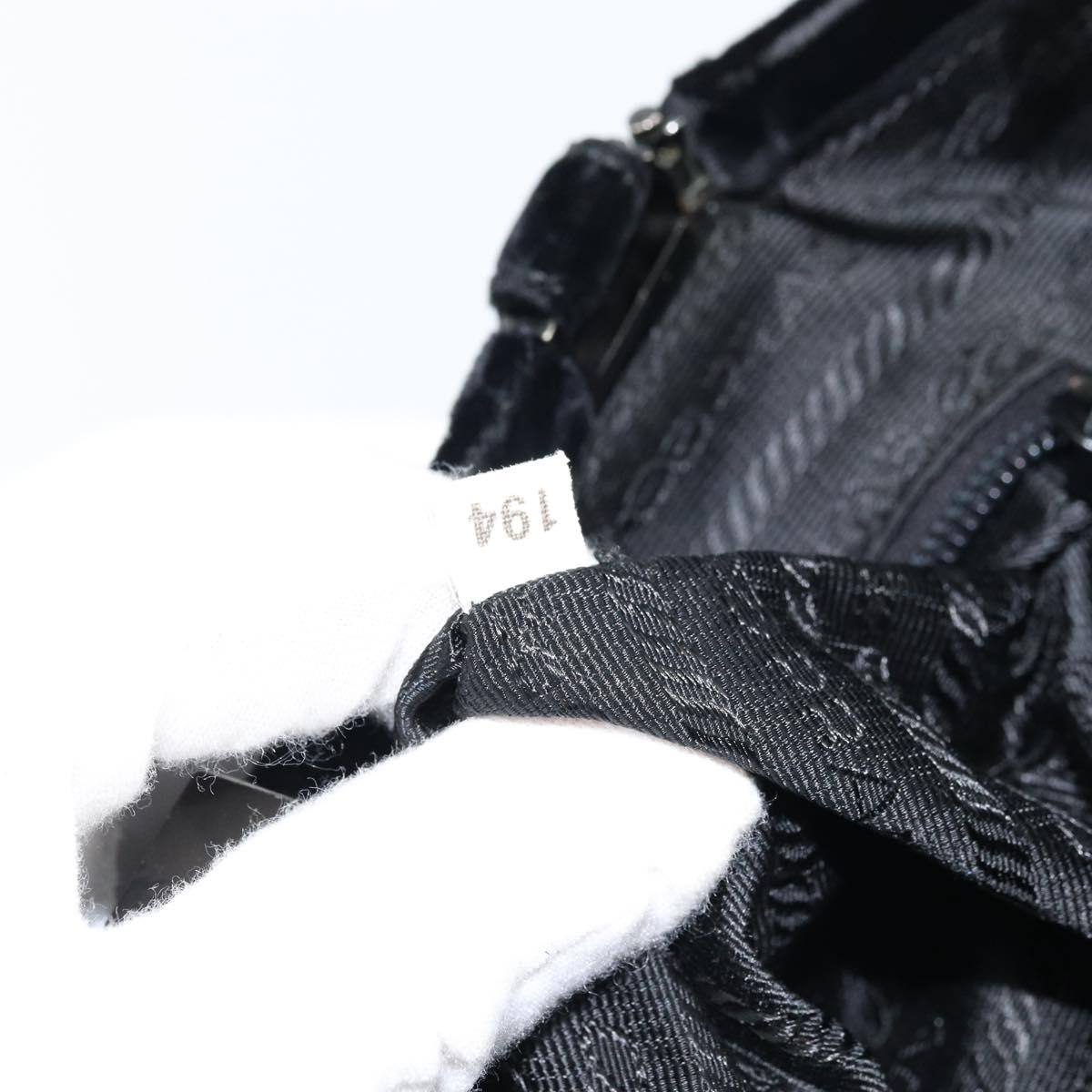 PRADA Hand Bag Velor Black Silver Auth bs33444