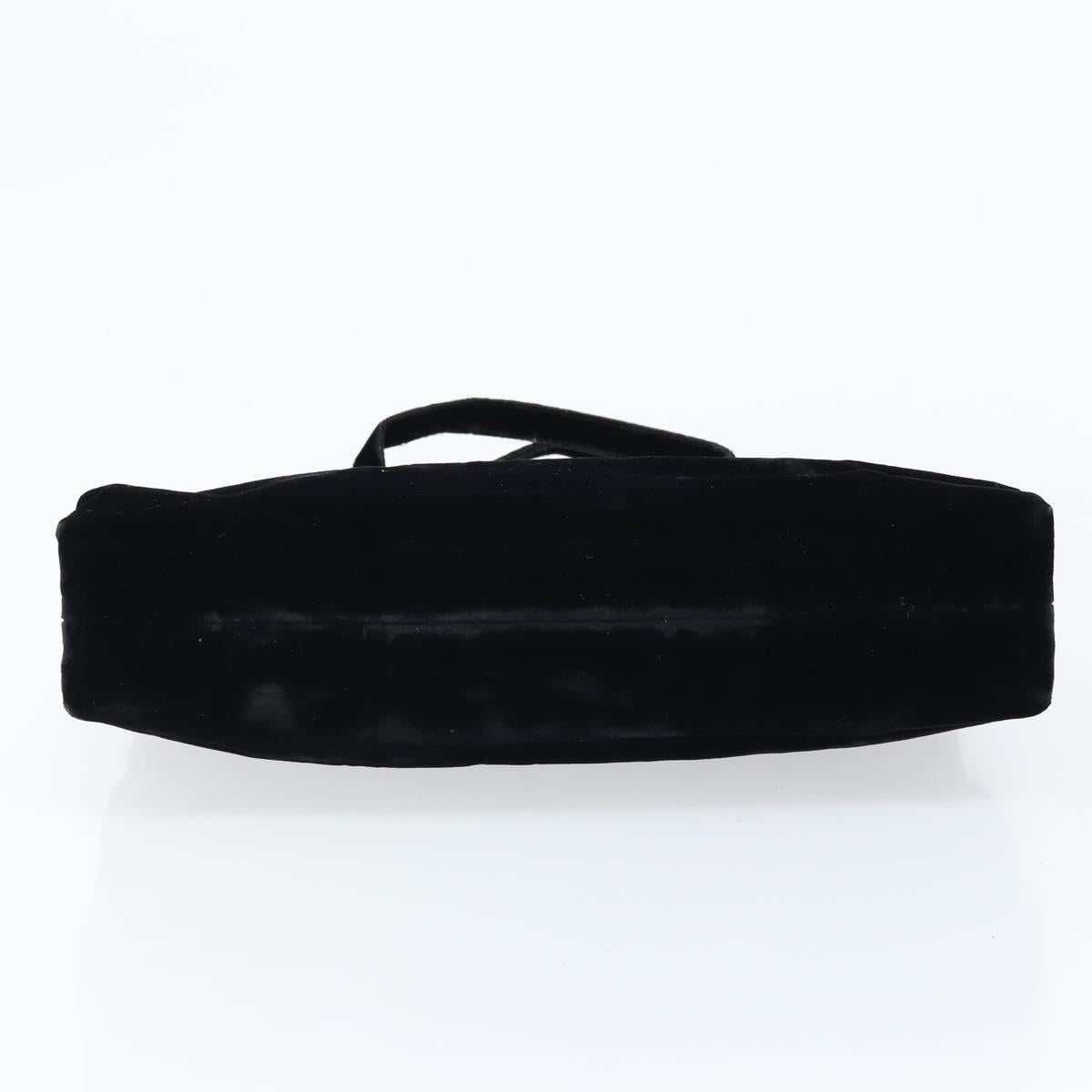 PRADA Hand Bag Velor Black Silver Auth bs33444