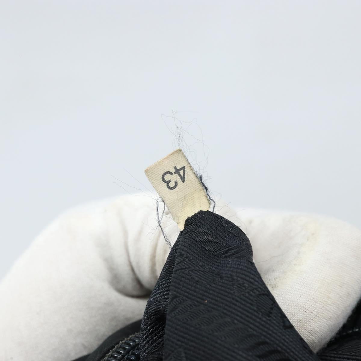 PRADA Hand Bag Nylon Black Silver Auth bs33445