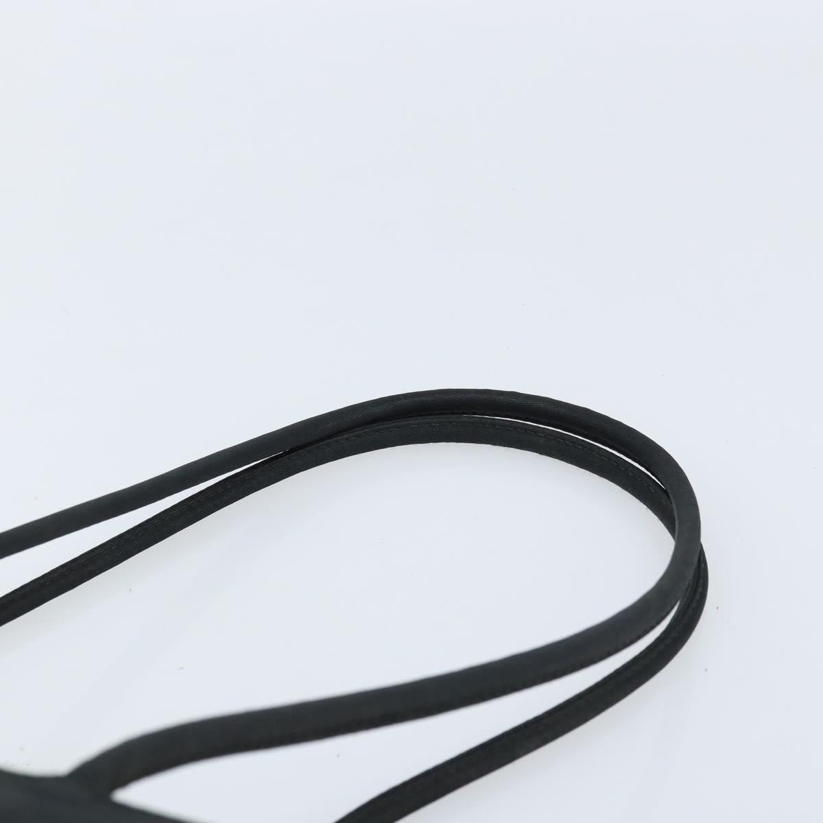 PRADA Hand Bag Nylon Black Silver Auth bs33445