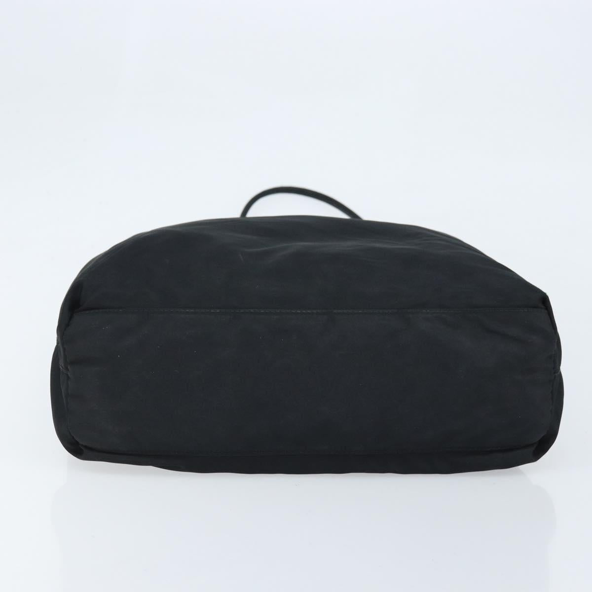 PRADA Hand Bag Nylon Black Silver Auth bs33445