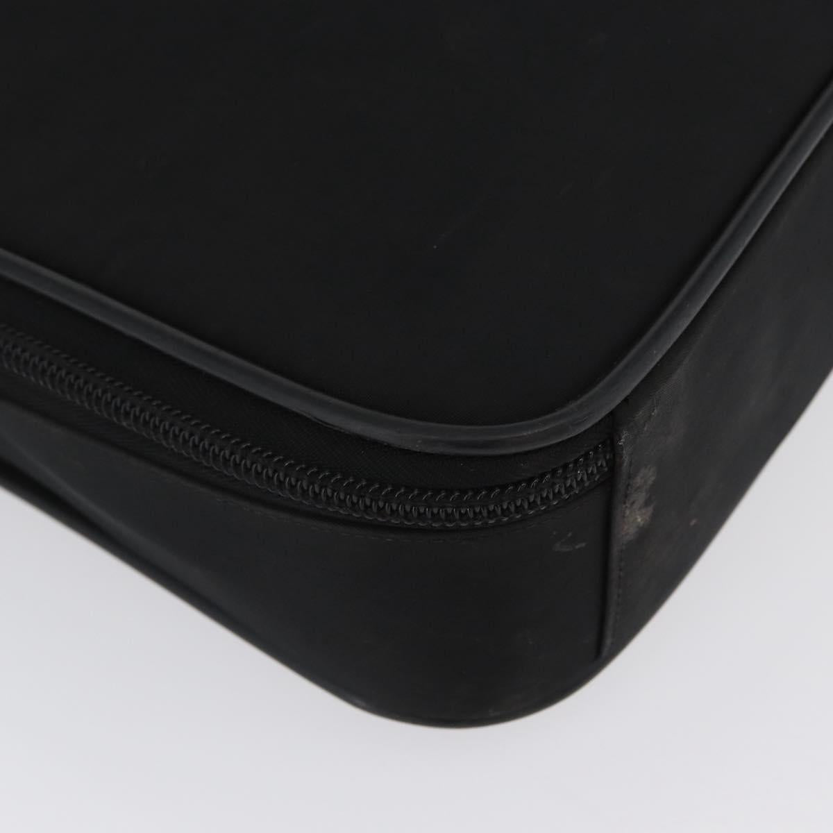 PRADA Hand Bag Nylon Black Silver Auth bs33447