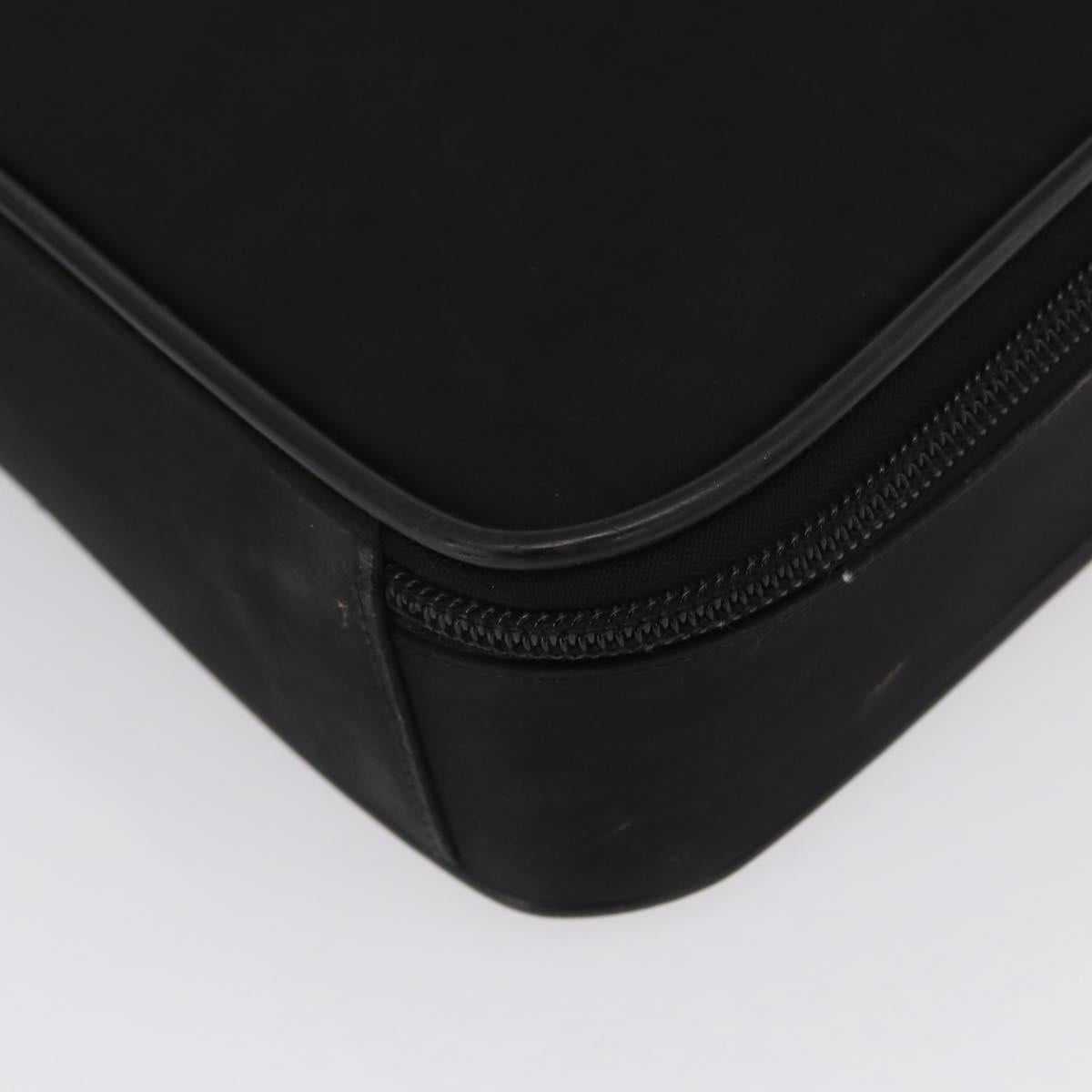 PRADA Hand Bag Nylon Black Silver Auth bs33447