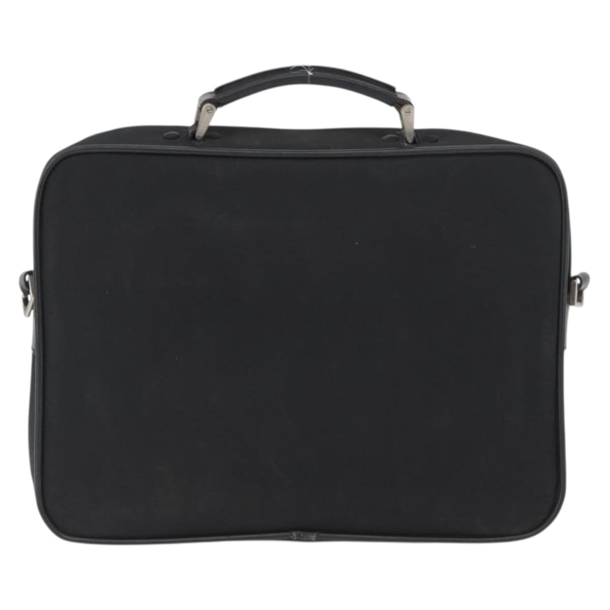 PRADA Hand Bag Nylon Black Silver Auth bs33447