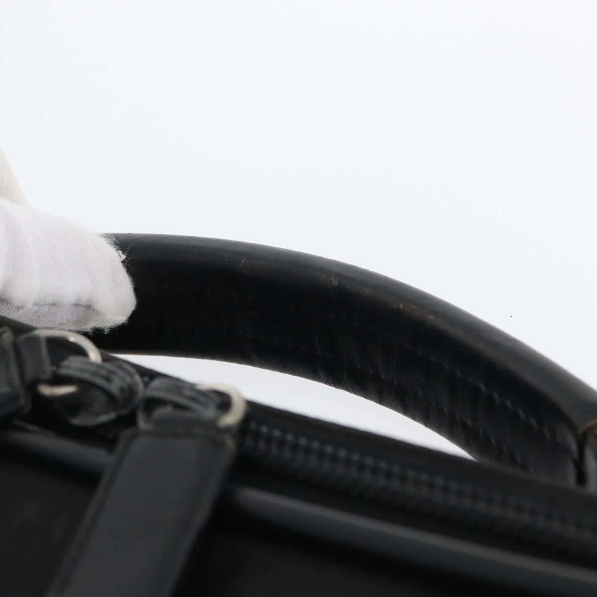 PRADA Hand Bag Nylon Black Silver Auth bs33447