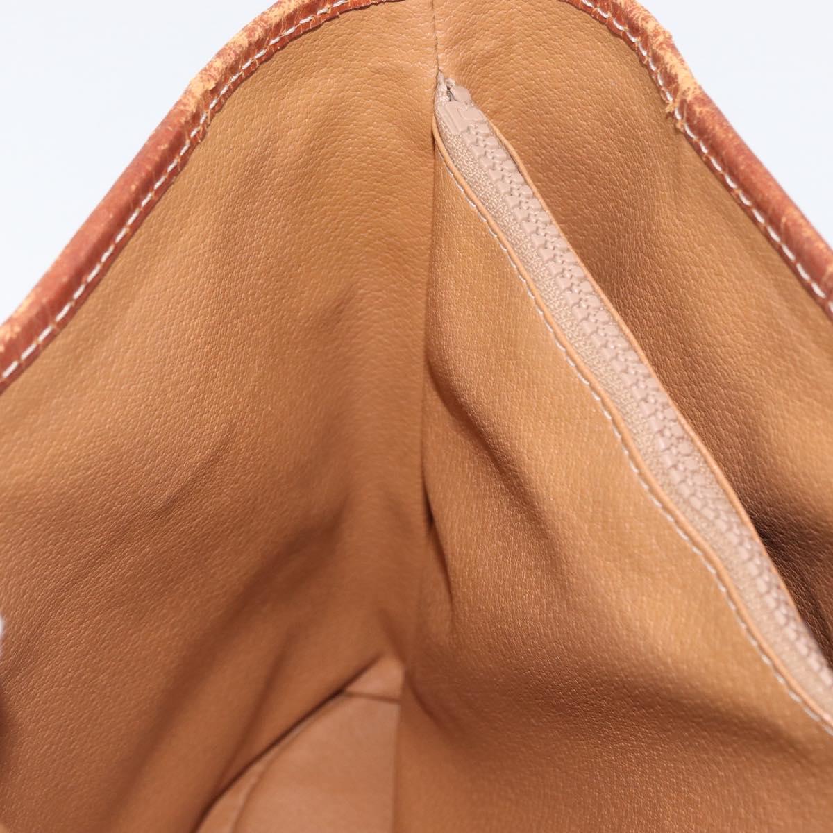 CELINE Macadam Canvas Tote Bag PVC Leather Brown Gold Auth bs33453