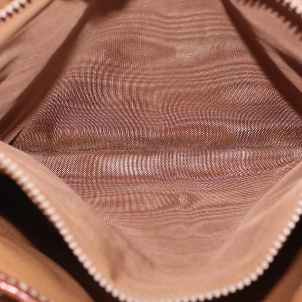 CELINE Macadam Canvas Tote Bag PVC Leather Brown Gold Auth bs33453