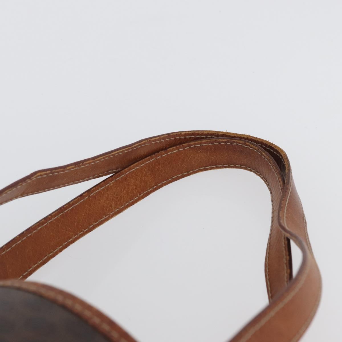 CELINE Macadam Canvas Tote Bag PVC Leather Brown Gold Auth bs33453