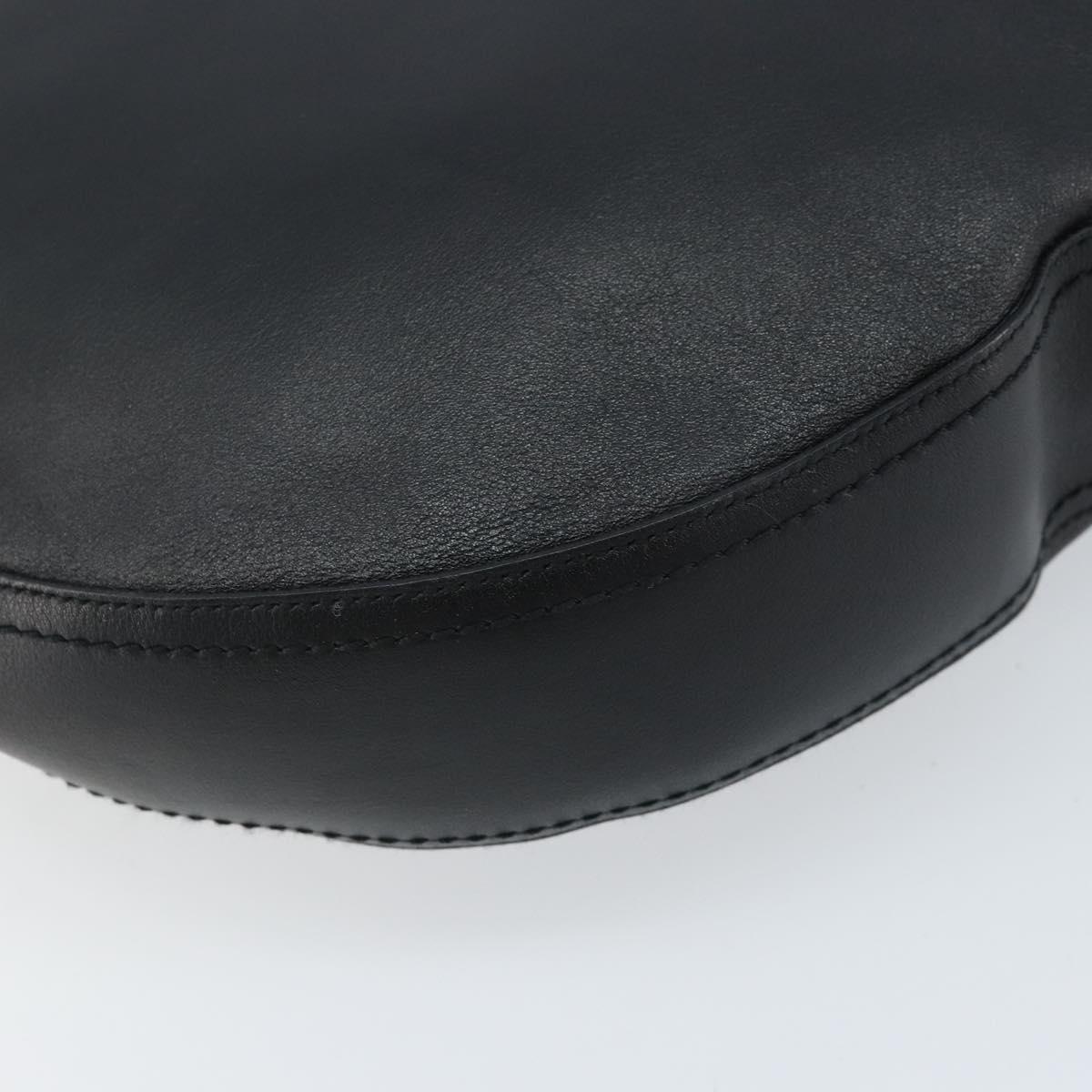 Salvatore Ferragamo Shoulder Bag Leather Black Silver Auth bs33458